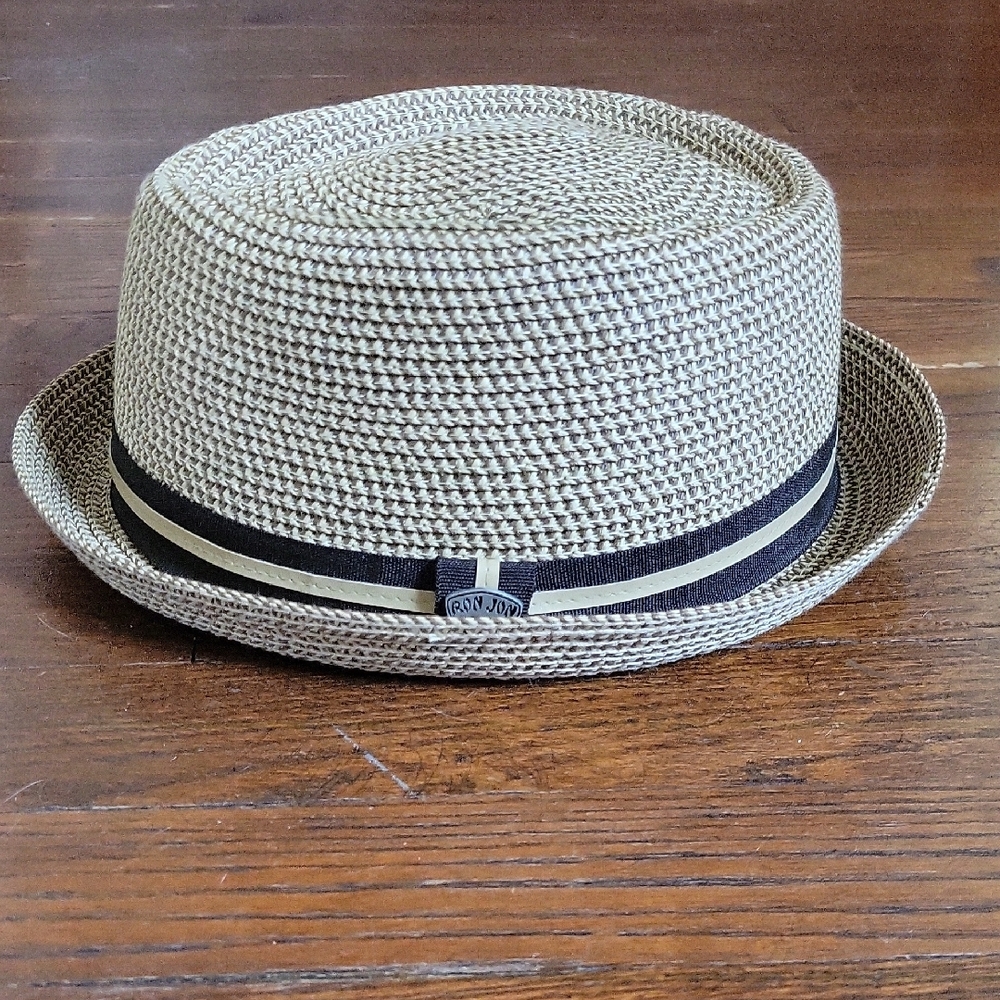 Ron Jon Tan Fedora Hat with Purple Lining - Picture 6 of 7
